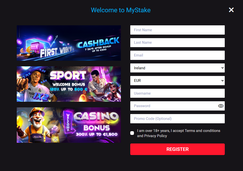 Mystake Casino official website